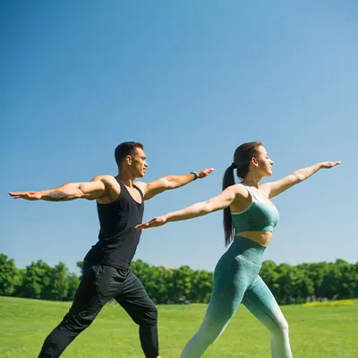 Uomo e donna con stile di vita sano