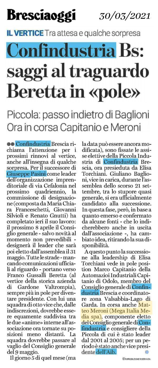 Rassegna Stampa Mega Italia Media