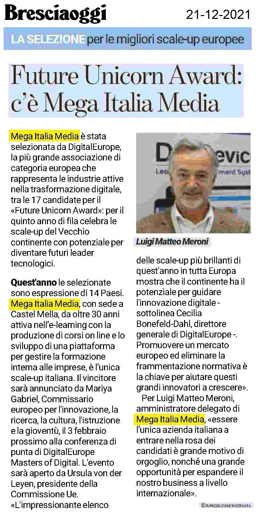 Rassegna Stampa Mega Italia Media