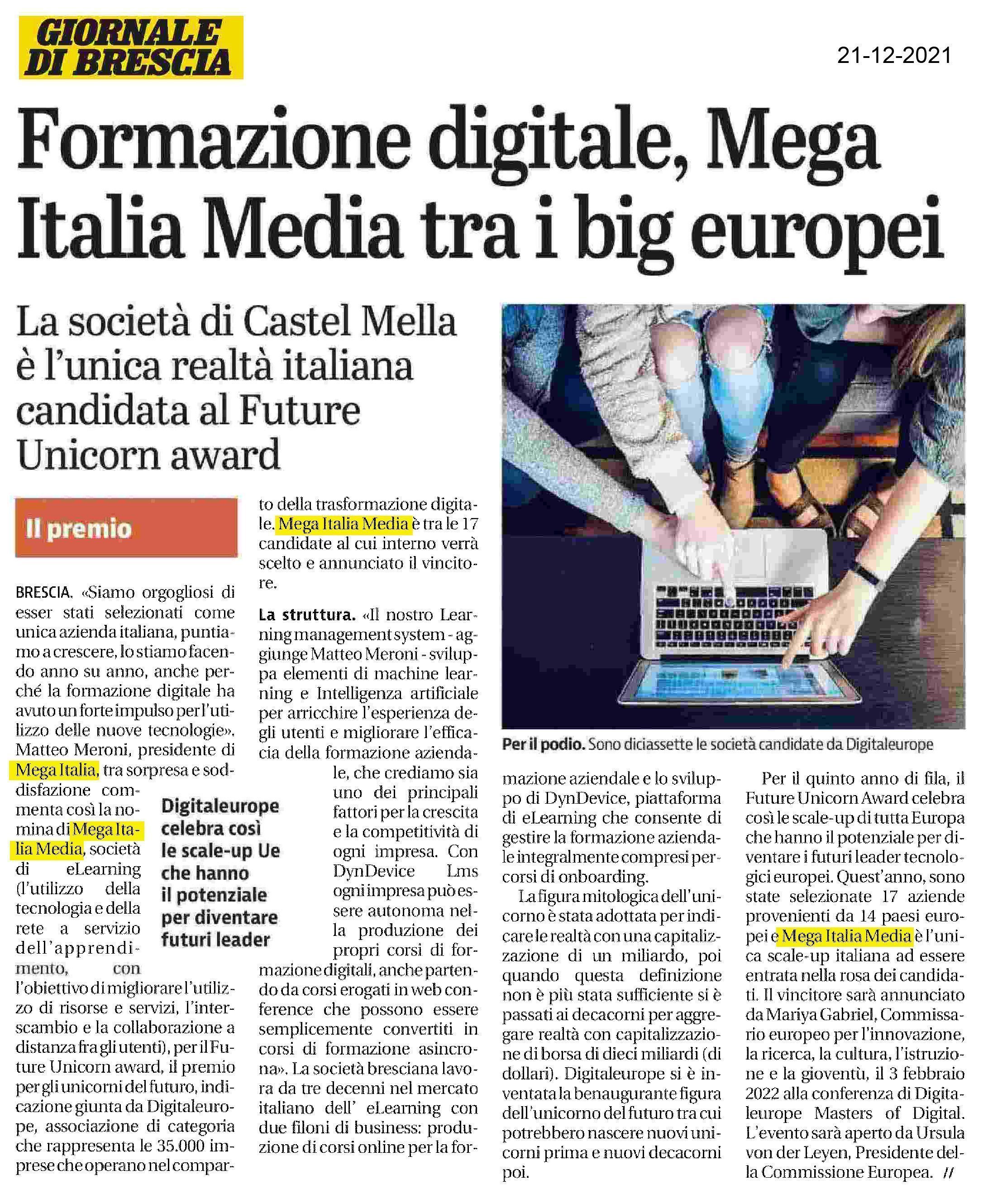 Rassegna Stampa Mega Italia Media