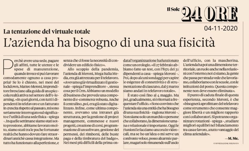 Rassegna Stampa Mega Italia Media