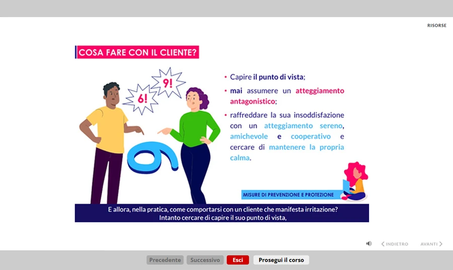 Schermata corso formazione specifica lavoratori ristorazione