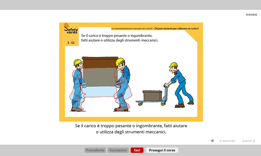 Schermata corso verifica efficacia formazione settore commercio