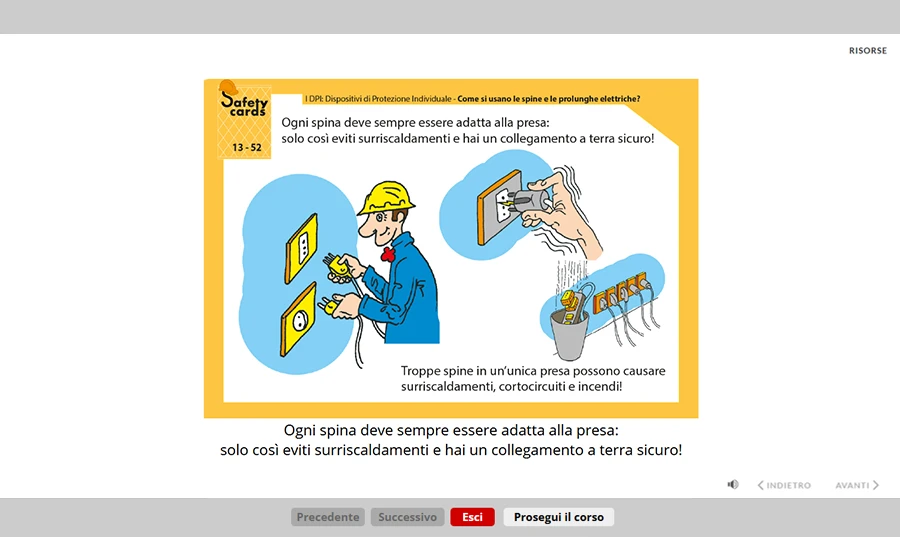 Schermata corso verifica efficacia formazione settore commercio