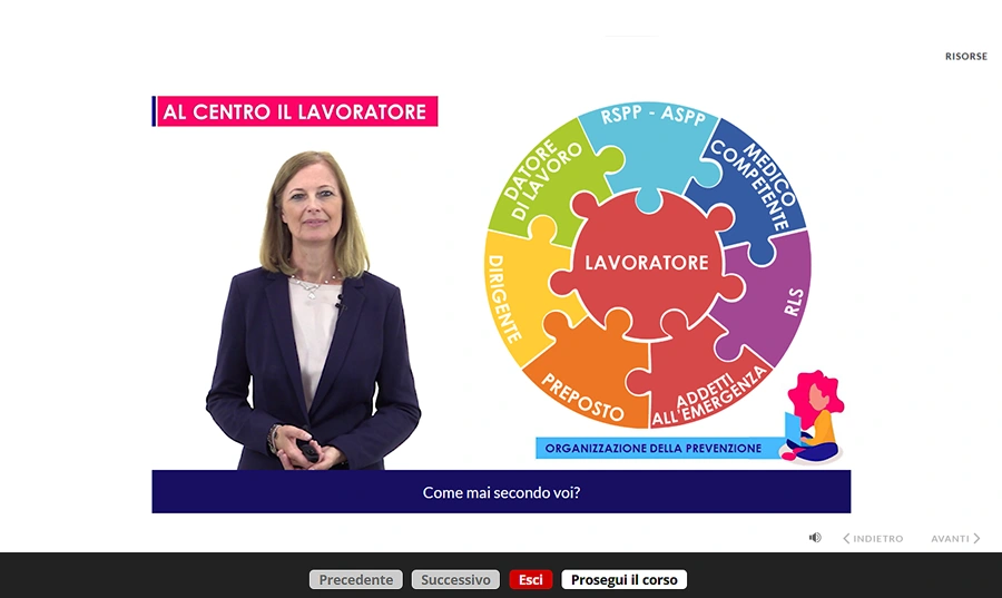 Schermata corso Formazione Generale e Specifica Commercio