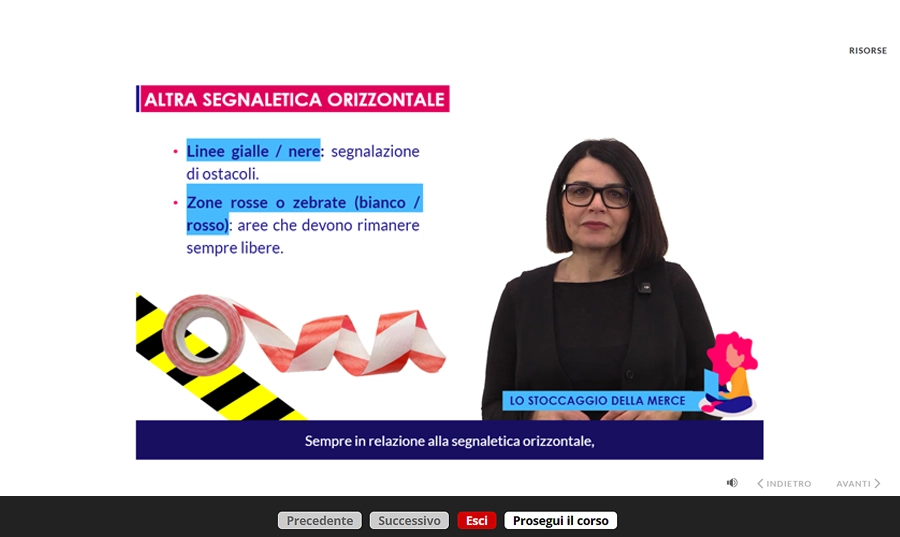 Schermata corso Formazione Generale e Specifica Commercio