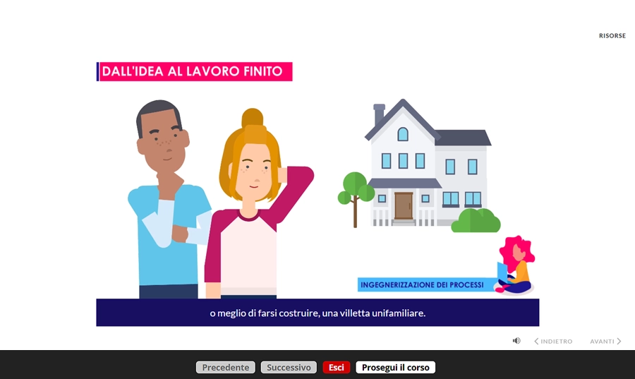 Schermata corso formazione Datori di Lavoro modulo aggiuntivo cantieri