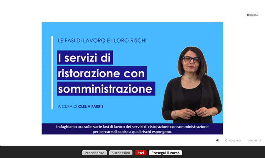 Schermata corso ECM Formazione Specifica Rischio Medio