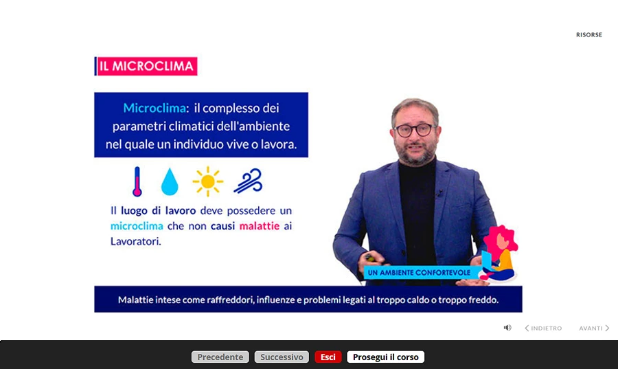 Schermata corso ECM Formazione Specifica Rischio Medio